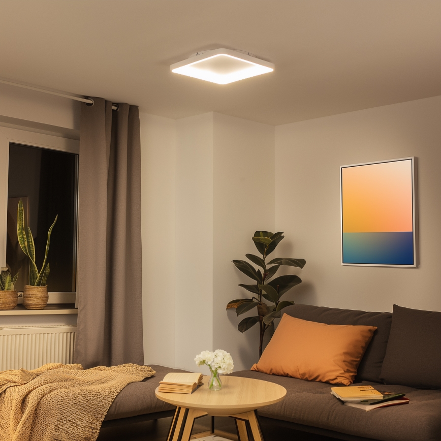 Brilagi - Plafonnier LED dimmable FALCON SLIM LED/50W/230V 3000-6500K 50x50 cm blanc + télécommande