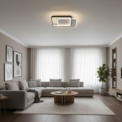 Brilagi - Plafonnier LED dimmable FLARE LED/43W/230V 3000-6000K 39,5x45 cm blanc/noir + télécommande