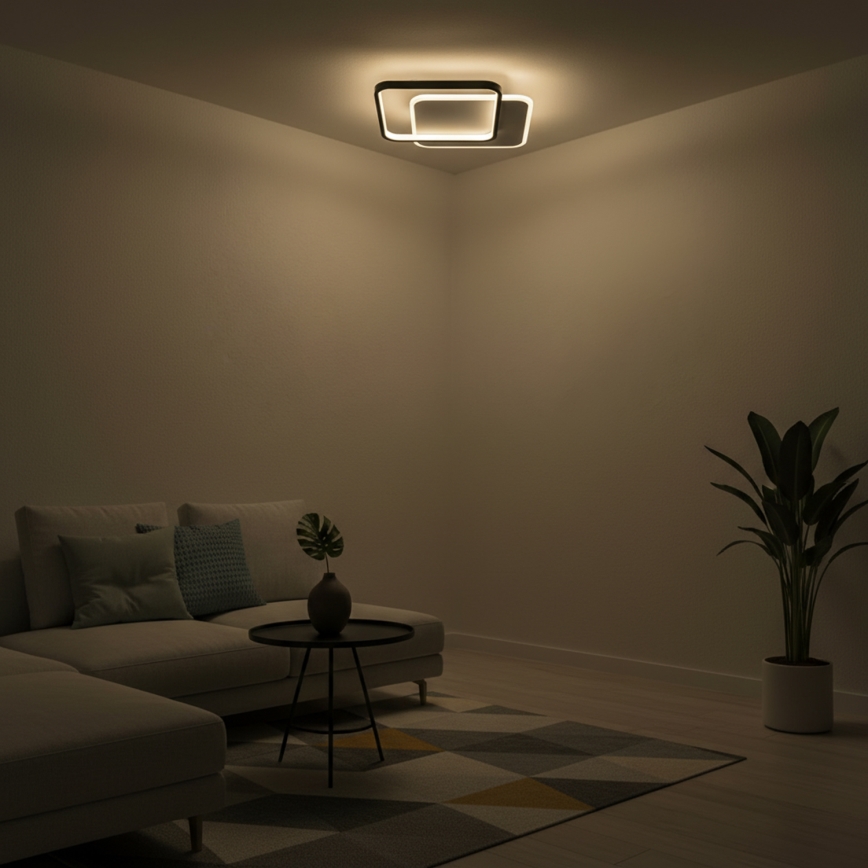 Brilagi - Plafonnier LED dimmable FLARE LED/43W/230V 3000-6000K 39,5x45 cm blanc/noir + télécommande