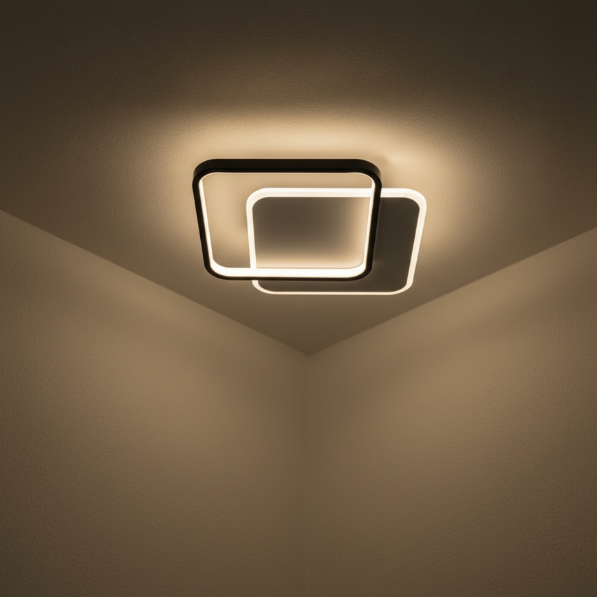 Brilagi - Plafonnier LED dimmable FLARE LED/43W/230V 3000-6000K 39,5x45 cm blanc/noir + télécommande