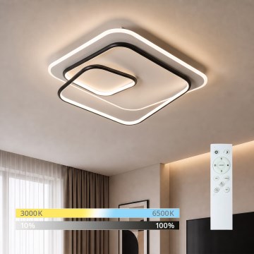 Brilagi - Plafonnier LED dimmable FLARE LED/81W/230V 3000-6000K 50x50 cm blanc/noir + télécommande