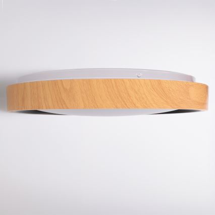 Brilagi - Plafonnier LED dimmable FLOCO LED/48W/230V 3000-6500K Ø 40 cm décor bois/noir + télécommande