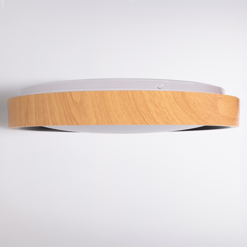 Brilagi - Plafonnier LED dimmable FLOCO LED/48W/230V 3000-6500K Ø 40 cm décor bois/noir + télécommande