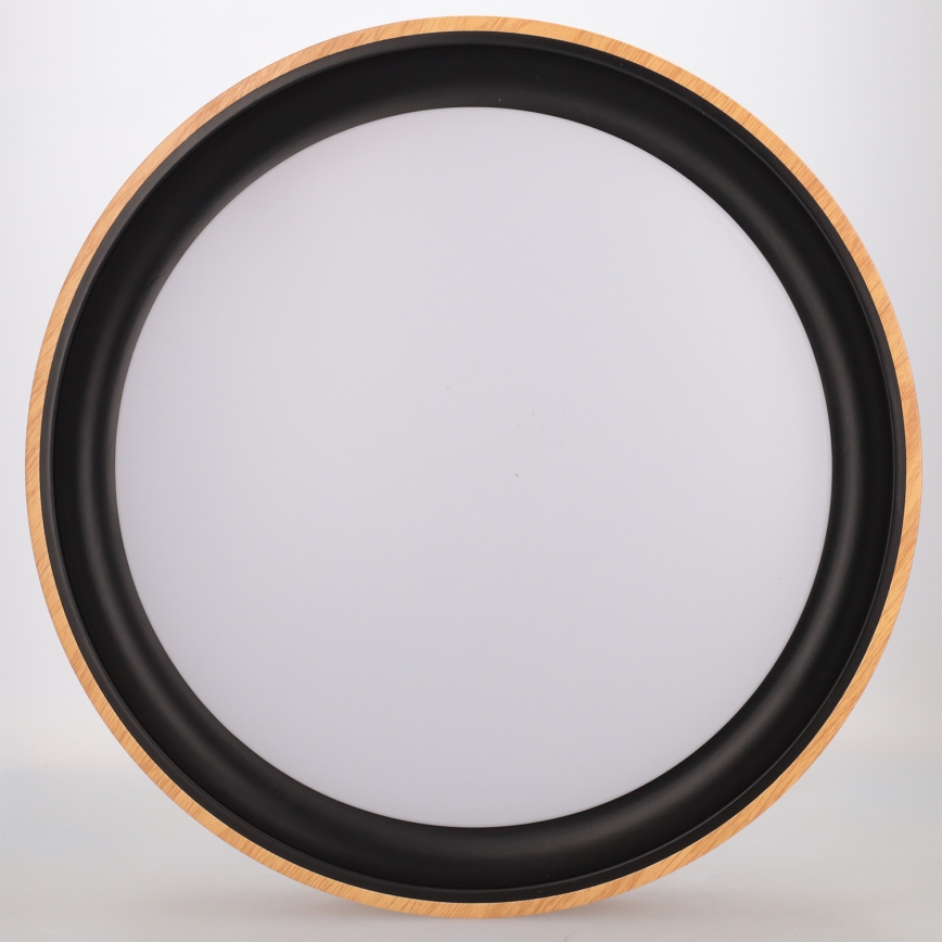 Brilagi - Plafonnier LED dimmable FLOCO LED/48W/230V 3000-6500K Ø 40 cm décor bois/noir + télécommande