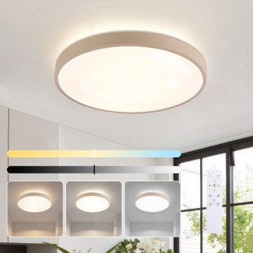 Brilagi - Plafonnier LED dimmable GLASS POOL DOUBLE LED/48W/230V 3000-6000K 40 cm beige + télécommande