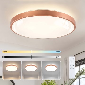 BRILAGI - Plafonnier LED dimmable GLASS POOL DOUBLE LED/80W/230V Ø 60 cm cuivré + télécommande