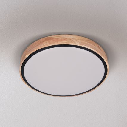 Brilagi - Plafonnier LED dimmable GLORIA LED/48W/230V 3000-6500K chêne Ø 40 cm + télécommande