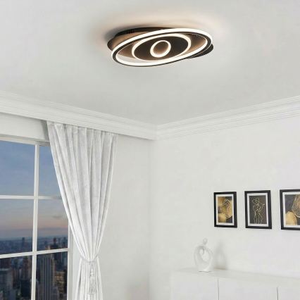 Brilagi - Plafonnier LED dimmable IRIS LED/78W/230V 3000-6000K 37x49 cm noir + télécommande incluse