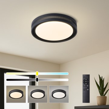 Brilagi - Plafonnier LED dimmable KREON LED/54W/230V 3000-6000K noir diam. 38 cm + télécommande