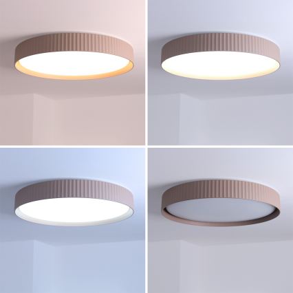 Brilagi - Luminaire de plafond LED dimmable LUCIA, 60 W / 230 V, 3000–6500 K, Ø 59 cm, marron + télécommande