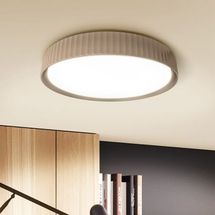 Brilagi - Luminaire de plafond LED dimmable LUCIA, 60 W / 230 V, 3000–6500 K, Ø 59 cm, marron + télécommande