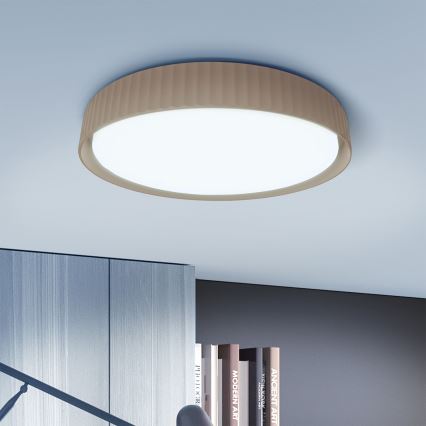Brilagi - Luminaire de plafond LED dimmable LUCIA, 60 W / 230 V, 3000–6500 K, Ø 59 cm, marron + télécommande