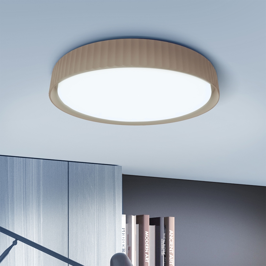 Brilagi - Luminaire de plafond LED dimmable LUCIA, 60 W / 230 V, 3000–6500 K, Ø 59 cm, marron + télécommande