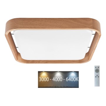 Brilagi - Plafonnier LED dimmable MANAROLA CUBIC LED/24W/230V 45x45 cm 3000-6500K chêne + télécommande