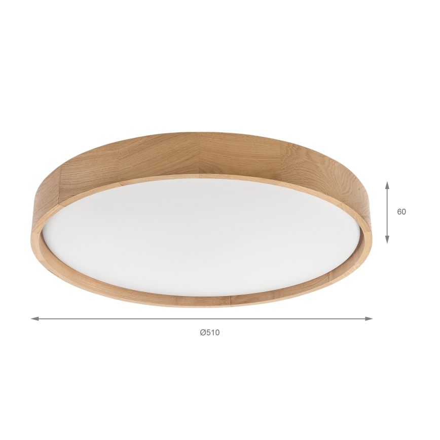 Brilagi - Plafonnier LED dimmable MANAROLA SMART LED/36W/230V 3000-6000K Wi-Fi Tuya Beacon Ø 51 cm chêne + télécommande