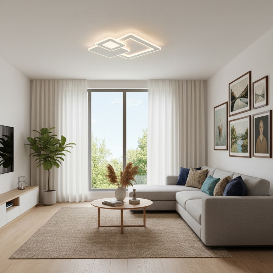Brilagi - Plafonnier LED dimmable MODERN LED/93W/230V 3000-6000K 48,5x48,5 cm + télécommande