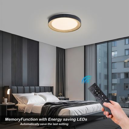 Brilagi - Plafonnier LED dimmable NEXO LED/48W/230V 3000-6000K noir Ø 43 cm + télécommande