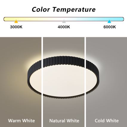 Brilagi - Plafonnier LED dimmable ORINO LED/54W/230V 3000-6000K noir Ø 43 cm + télécommande