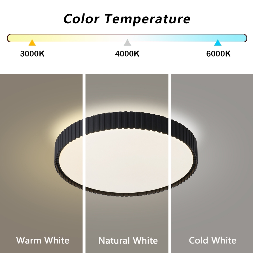 Brilagi - Plafonnier LED dimmable ORINO LED/54W/230V 3000-6000K noir Ø 43 cm + télécommande