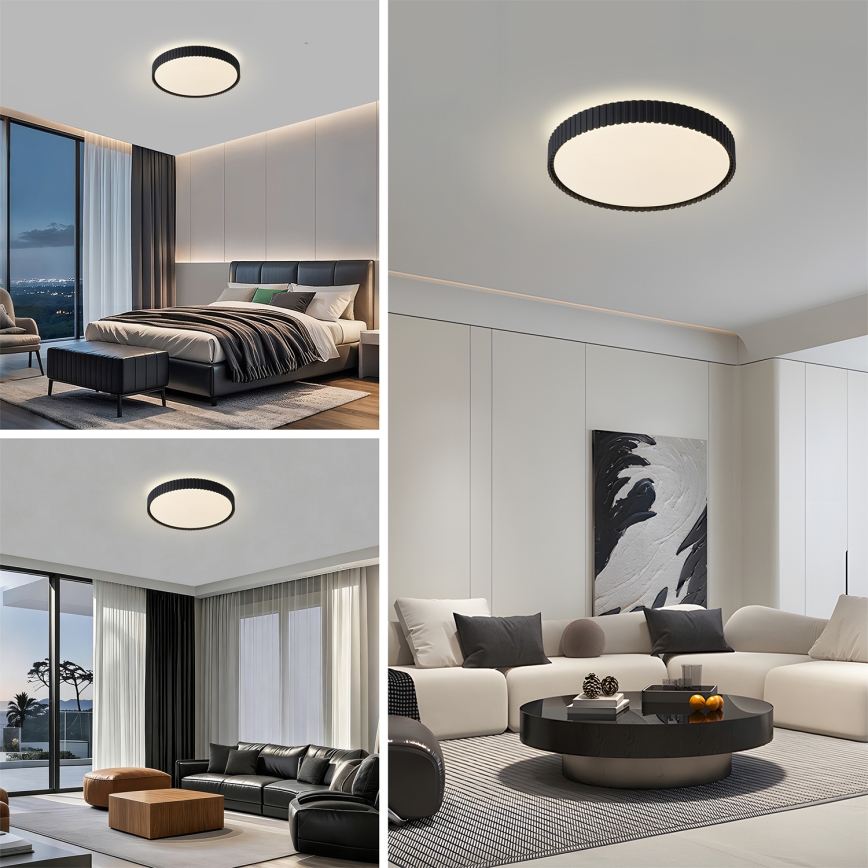 Brilagi - Plafonnier LED dimmable ORINO LED/54W/230V 3000-6000K noir Ø 43 cm + télécommande
