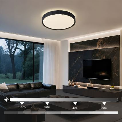 Brilagi - Plafonnier LED dimmable ORINO LED/54W/230V 3000-6000K noir Ø 43 cm + télécommande