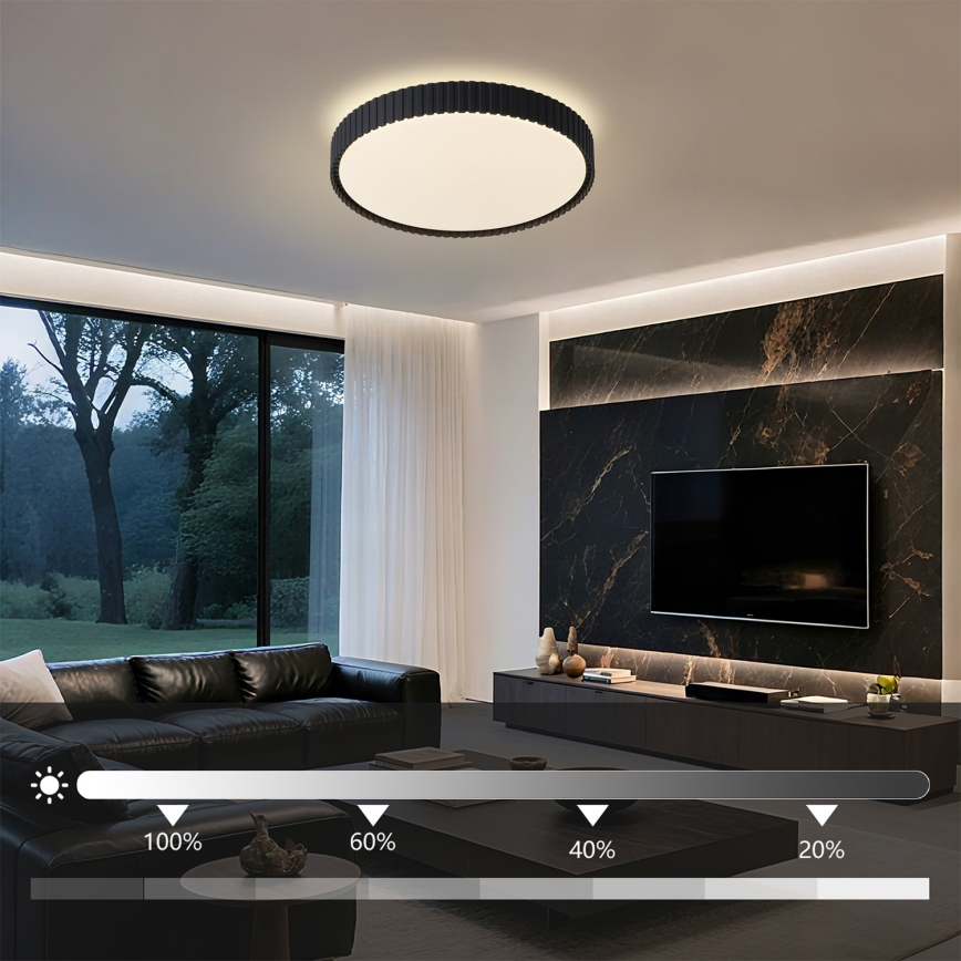 Brilagi - Plafonnier LED dimmable ORINO LED/54W/230V 3000-6000K noir Ø 43 cm + télécommande