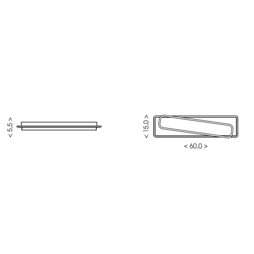 Brilagi - Plafonnier LED dimmable OUTLINE LED/66W/230V 3000-6000K 15x60 cm blanc/noir + télécommande