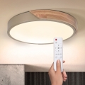 BRILAGI - Plafonnier LED dimmable PILANA LED/48W/230V 3000-6500K chêne/beige Ø 40 cm + télécommande