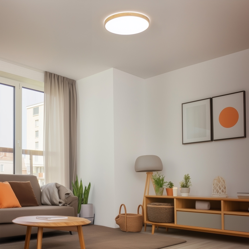 Brilagi - Plafonnier LED dimmable PINE LED/60W/230V Ø 52 cm 3000–6500 K + télécommande