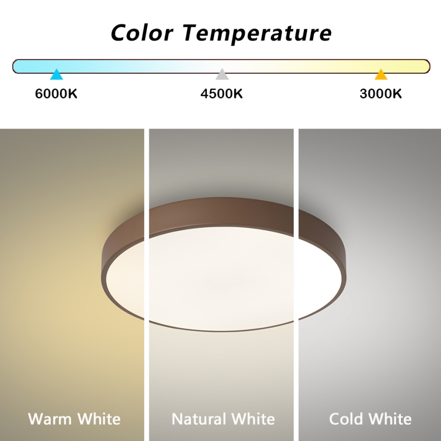 Brilagi - Plafonnier LED dimmable POOL LED/36W/230V 3000-6000K Ø 30 cm marron + télécommande