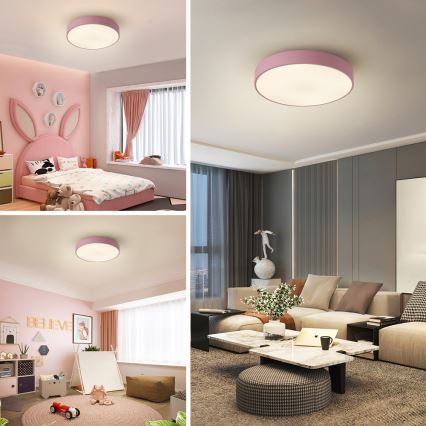 Brilagi - Plafonnier LED dimmable POOL LED/36W/230V 3000-6000K diam. 30 cm rose + télécommande