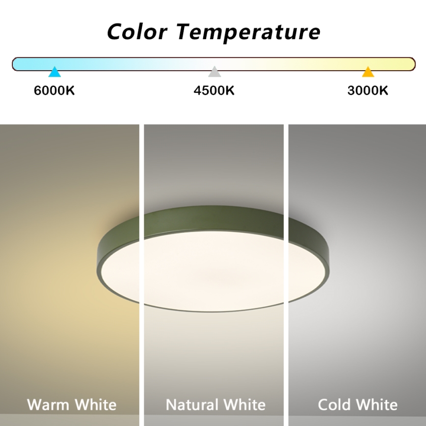 Brilagi - Plafonnier LED dimmable POOL LED/36W/230V 3000-6000K Ø 30 cm vert + télécommande