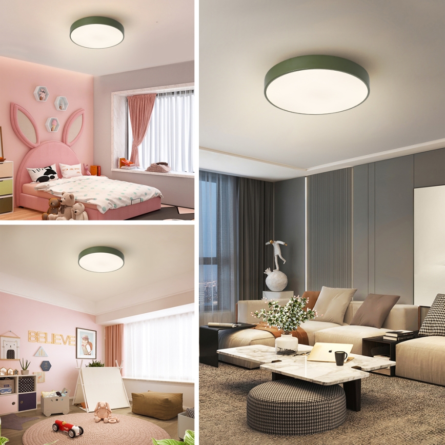 Brilagi - Plafonnier LED dimmable POOL LED/36W/230V 3000-6000K Ø 30 cm vert + télécommande