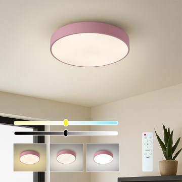 Brilagi - Plafonnier LED dimmable POOL LED/36W/230V 3000-6000K diam. 30 cm rose + télécommande