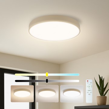 Brilagi - Plafonnier LED dimmable POOL LED/36W/230V 3000-6000K Ø 30 cm beige + télécommande