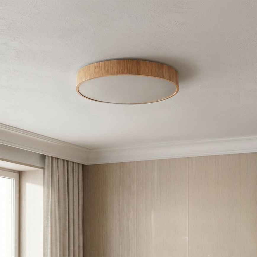 Brilagi - Plafonnier LED dimmable POOL LED/36W/230V 3000-6000K diam. 30 cm décor bois + télécommande
