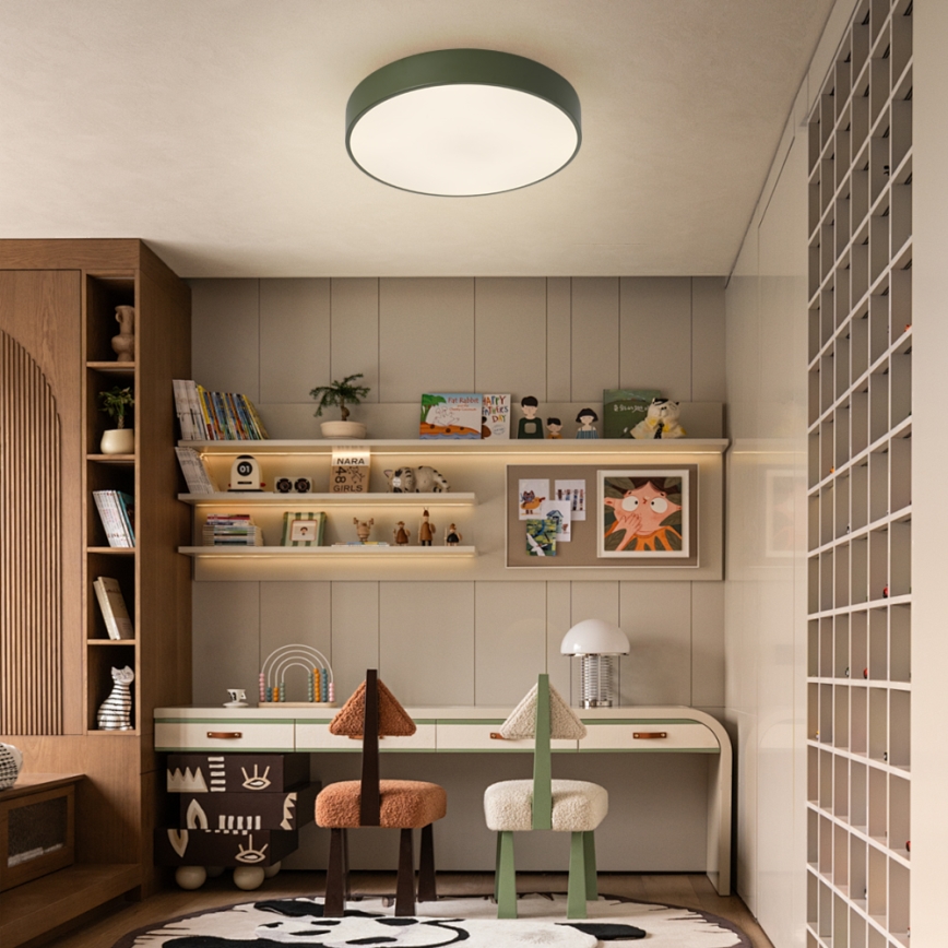 Brilagi - Plafonnier LED dimmable POOL LED/48W/230V 3000–6000K Ø 40 cm vert + télécommande