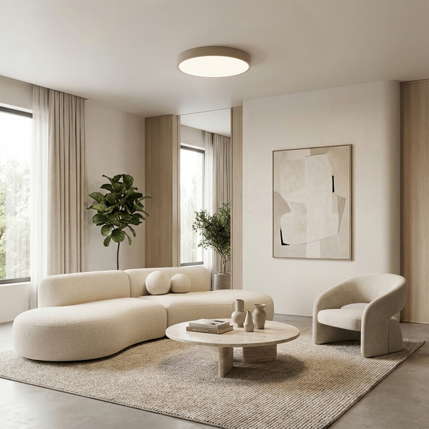 Brilagi - Plafonnier LED dimmable POOL LED/50W/230V 3000-6000K Ø 40 cm beige + télécommande