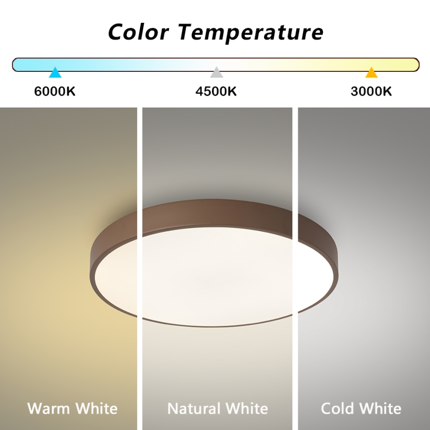 Brilagi - Plafonnier LED dimmable POOL LED/60W/230V 3000-6000K Ø 50 cm marron + télécommande