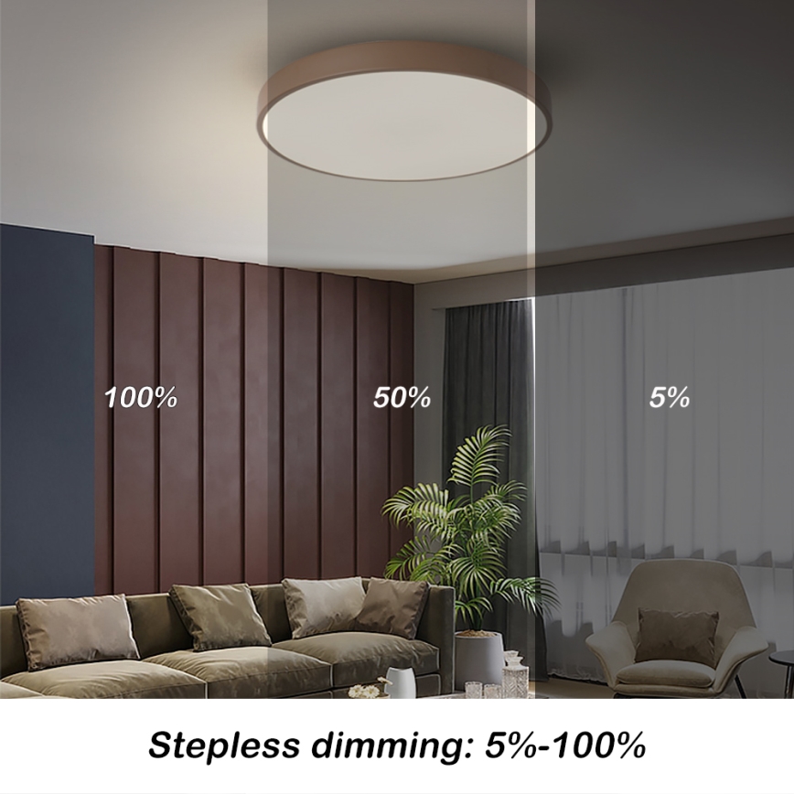 Brilagi - Plafonnier LED dimmable POOL LED/60W/230V 3000-6000K Ø 50 cm marron + télécommande
