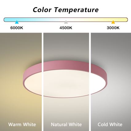 Brilagi - Plafonnier LED dimmable POOL LED/60W/230V 3000-6000K Ø 50 cm rose + télécommande