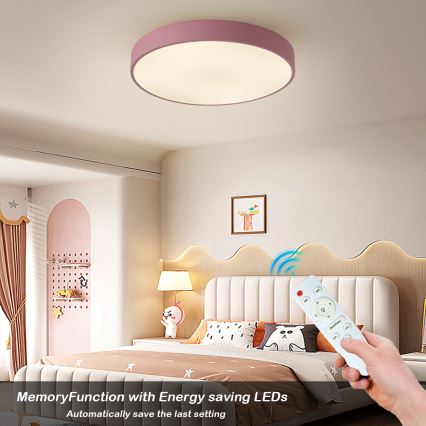 Brilagi - Plafonnier LED dimmable POOL LED/60W/230V 3000-6000K Ø 50 cm rose + télécommande