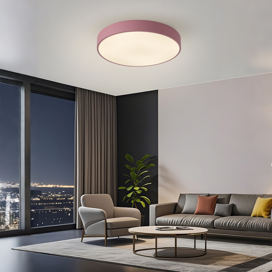 Brilagi - Plafonnier LED dimmable POOL LED/60W/230V 3000-6000K Ø 50 cm rose + télécommande