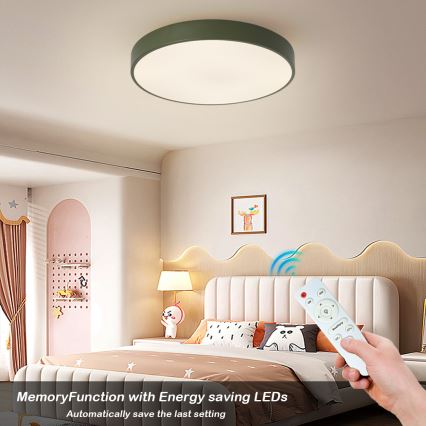 Brilagi - Plafonnier LED dimmable POOL LED/60W/230V 3000-6000K Ø 50 cm vert + télécommande