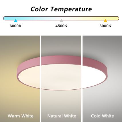 Brilagi - Plafonnier LED dimmable POOL LED/60W/230V 3000-6000K Ø 60 cm rose + télécommande