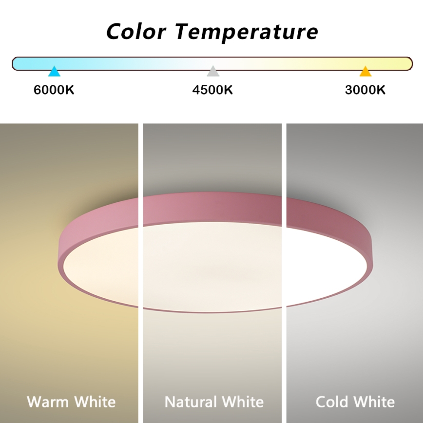 Brilagi - Plafonnier LED dimmable POOL LED/60W/230V 3000-6000K Ø 60 cm rose + télécommande