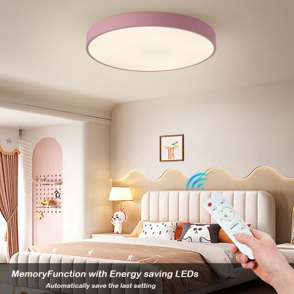 Brilagi - Plafonnier LED dimmable POOL LED/60W/230V 3000-6000K Ø 60 cm rose + télécommande