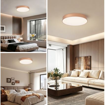 Brilagi - Plafonnier LED dimmable POOL LED/60W/230V 3000-6000K Ø 50 cm bronze + télécommande