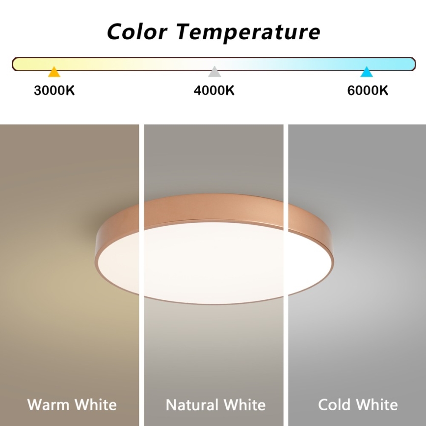 Brilagi - Plafonnier LED dimmable POOL LED/60W/230V 3000-6000K Ø 50 cm bronze + télécommande