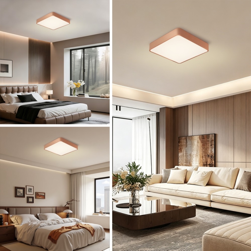 BRILAGI - Plafonnier LED dimmable POOL SQUARE LED/48W/230V 3000-6000K 50x50 cm bronze + télécommande